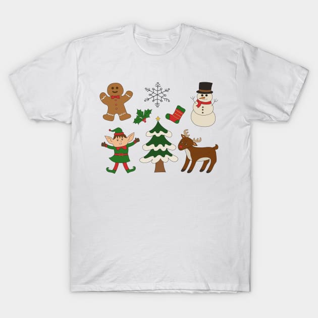 Christmas illustration cartoon drawing. Clipart. T-Shirt by Nalidsa